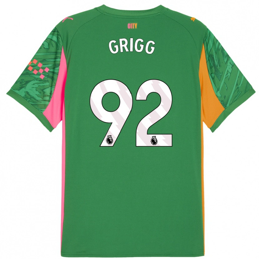 Danxen Enfant Finley Grigg #92 Maillot de Gardien Vert Orange 2025/26 T-shirt