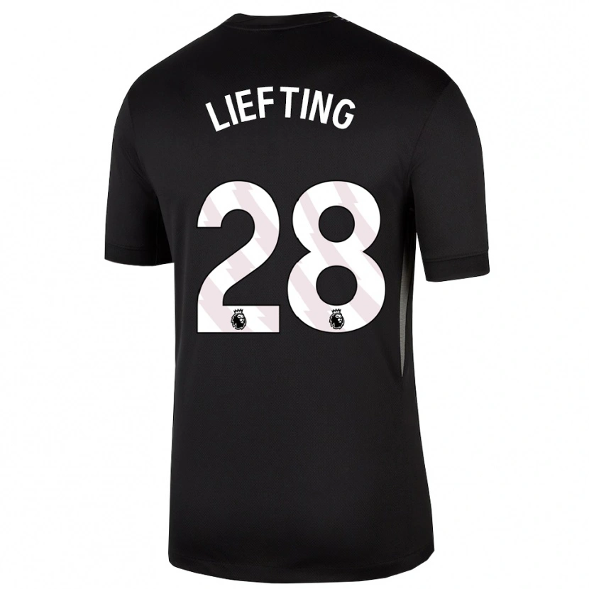Danxen Enfant Femke Liefting #28 Maillot de Gardien Noir Blanc 2025/26 T-shirt