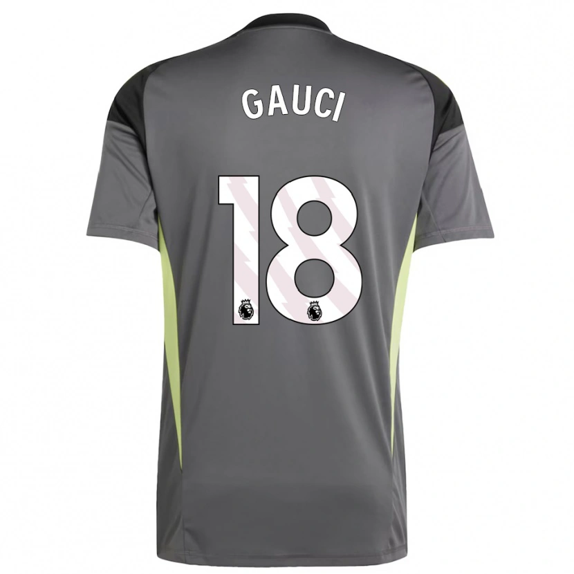 Danxen Enfant Joe Gauci #18 Maillot de Gardien Gris Foncé Noir 2025/26 T-shirt