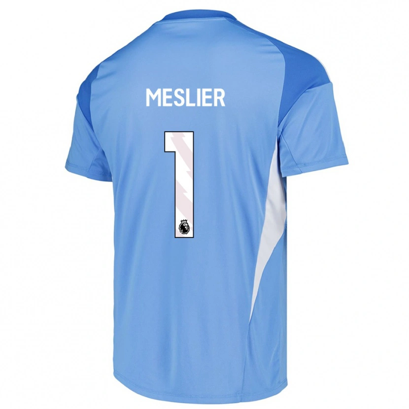 Danxen Enfant Illan Meslier #1 Maillot de Gardien Bleu Ciel Blanc 2025/26 T-shirt