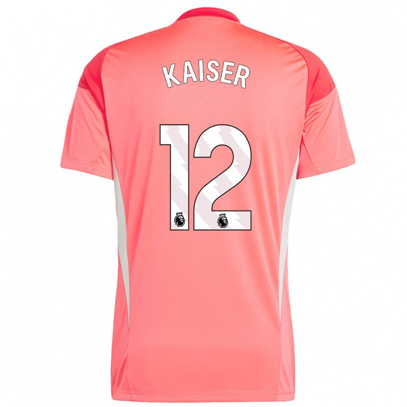 Danxen Enfant Dino Kaiser #12 Maillot de Gardien Blanc Rouge 2025/26 T-shirt