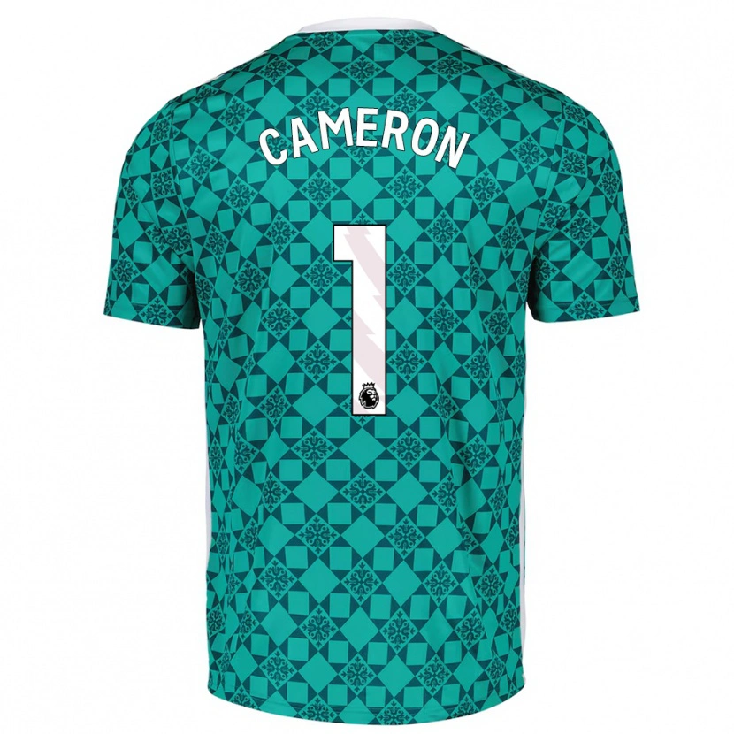 Danxen Enfant Dan Cameron #1 Maillot de Gardien Vert Blanc 2025/26 T-shirt
