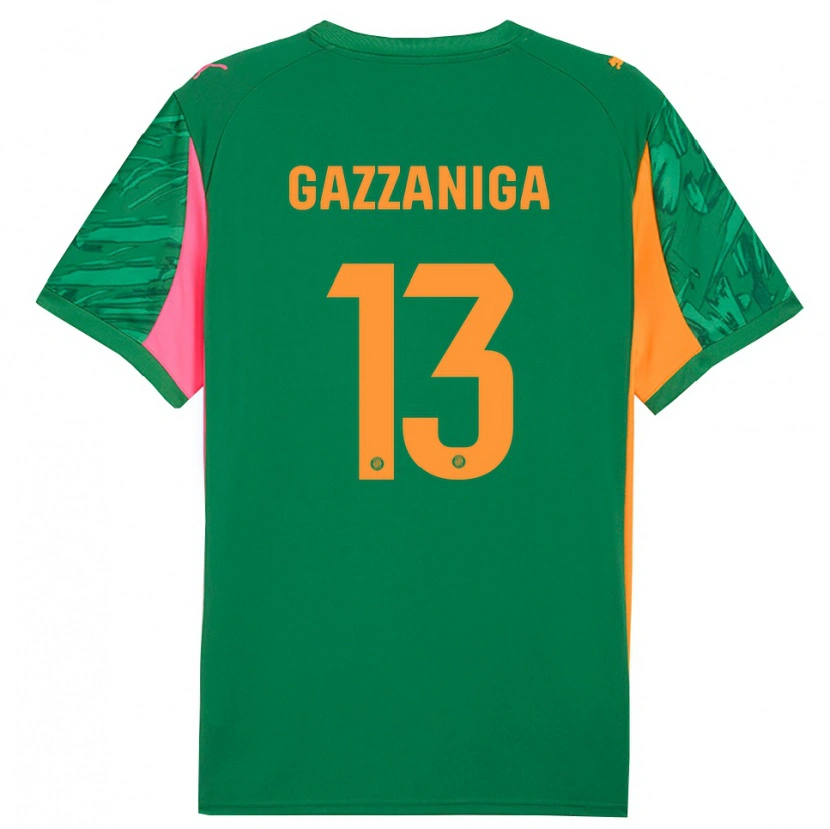 Danxen Enfant Paulo Gazzaniga #13 Maillot de Gardien Vert Orange 2025/26 T-shirt