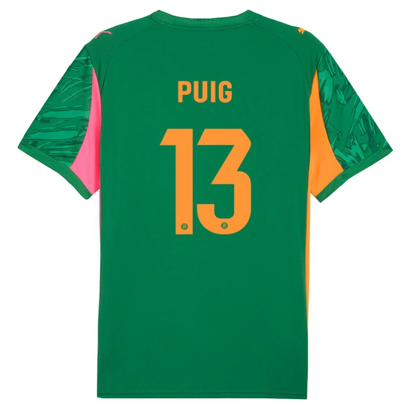 Danxen Enfant Sergi Puig #13 Maillot de Gardien Vert Orange 2025/26 T-shirt