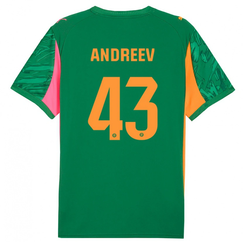 Danxen Enfant Aleksandar Andreev #43 Maillot de Gardien Vert Orange 2025/26 T-shirt