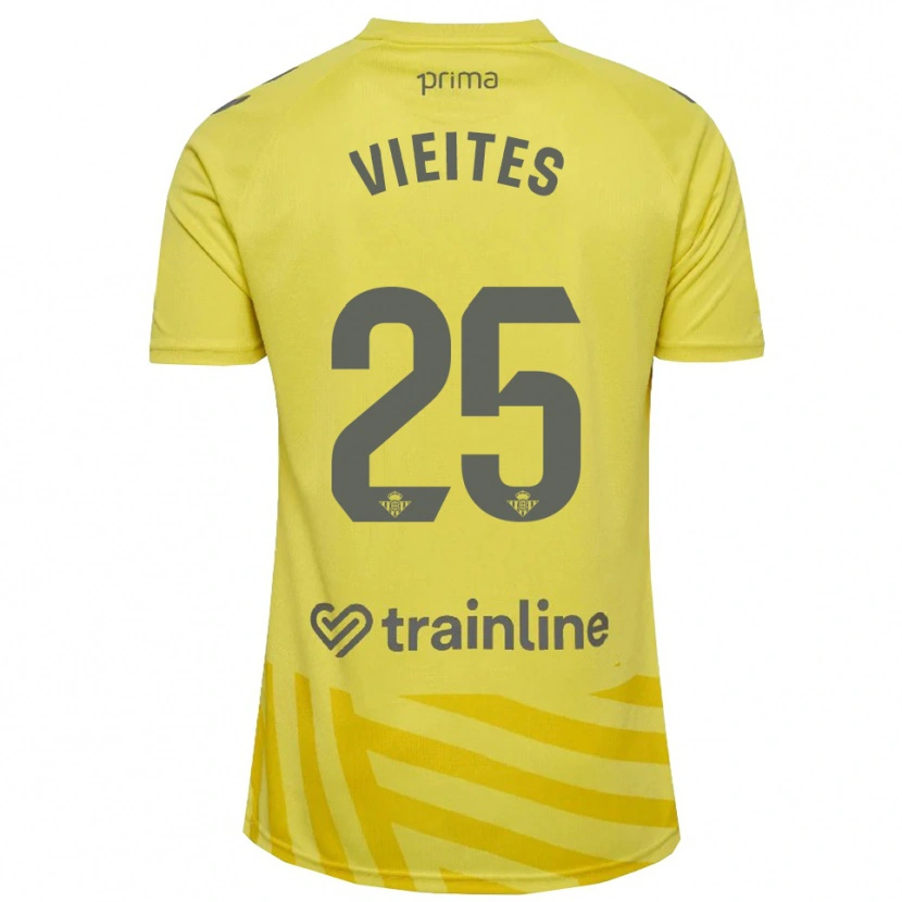Danxen Enfant Fran Vieites #25 Maillot de Gardien Jaune Gris 2025/26 T-shirt