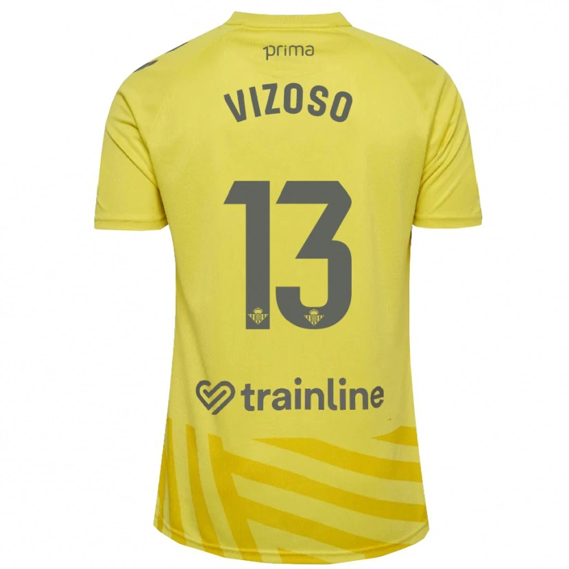 Danxen Enfant Paula Vizoso #13 Maillot de Gardien Jaune Gris 2025/26 T-shirt
