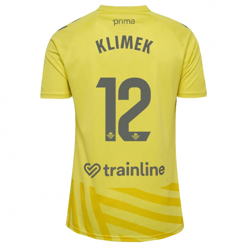 Danxen Enfant Bruno Klimek #12 Maillot de Gardien Jaune Gris 2025/26 T-shirt