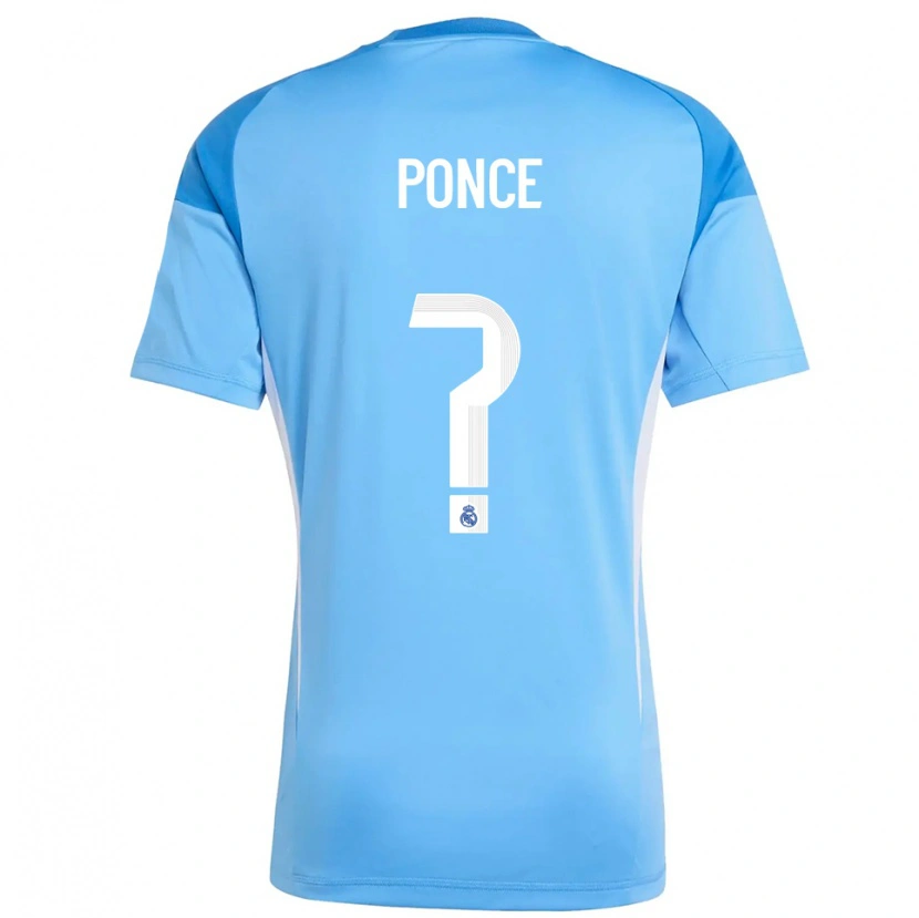 Danxen Enfant Guille Ponce #0 Maillot de Gardien Bleu Ciel Blanc 2025/26 T-shirt