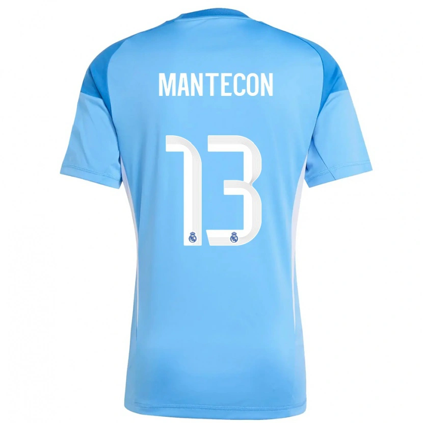 Danxen Enfant Hugo Mantecón #13 Maillot de Gardien Bleu Ciel Blanc 2025/26 T-shirt
