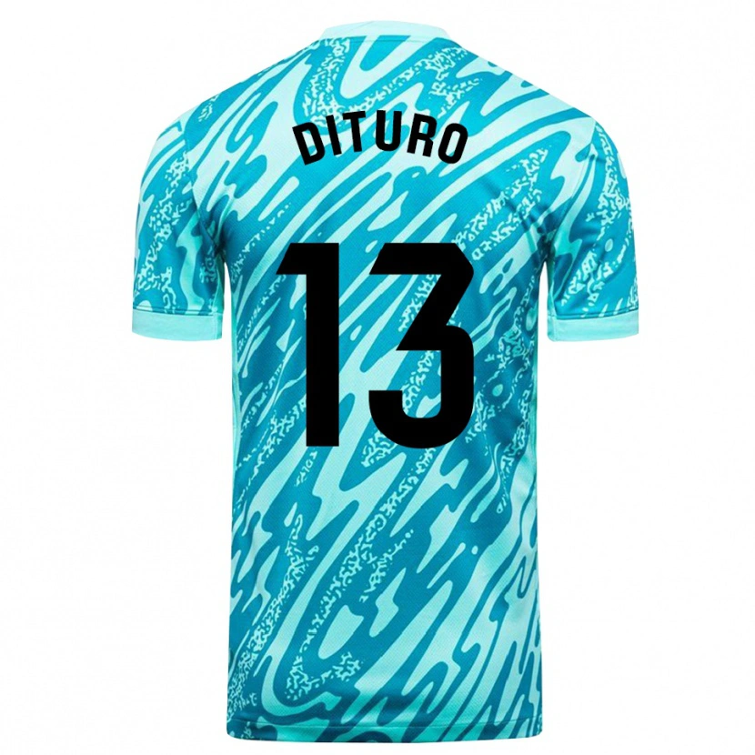 Danxen Enfant Matías Dituro #13 Maillot de Gardien Bleu Ciel Blanc 2025/26 T-shirt