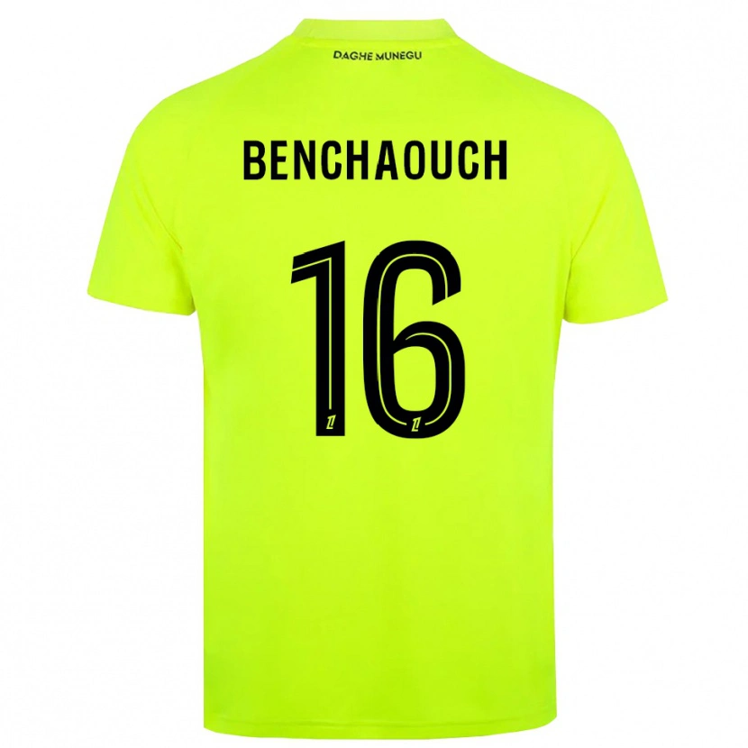 Danxen Enfant Yanis Benchaouch #16 Maillot de Gardien Vert Fluo Noir 2025/26 T-shirt