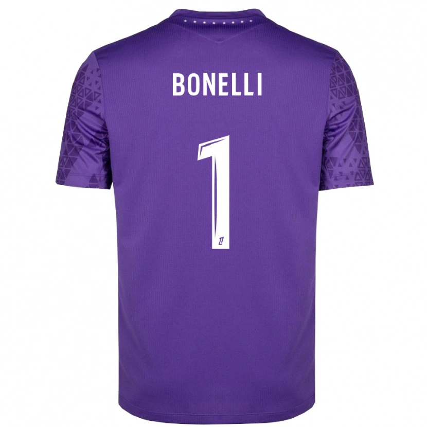 Danxen Enfant Lucas Bonelli #1 Maillot de Gardien Violet Blanc 2025/26 T-shirt
