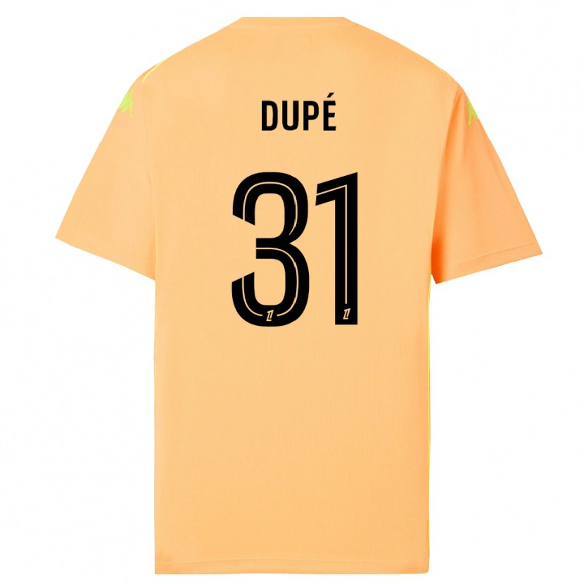 Danxen Enfant Maxime Dupé #31 Maillot de Gardien Orange Clair Noir 2025/26 T-shirt