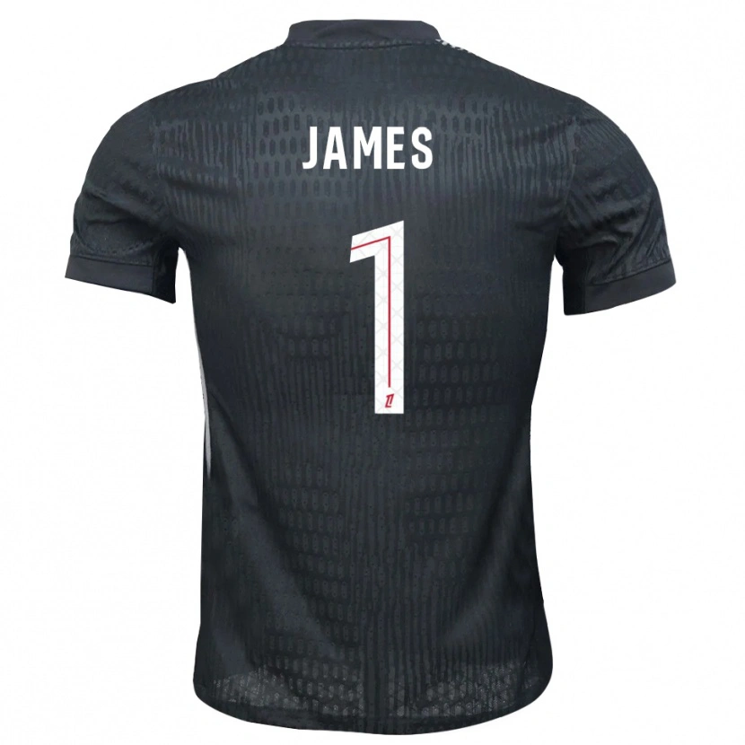Danxen Enfant Martin James #1 Maillot de Gardien Gris Foncé Noir 2025/26 T-shirt
