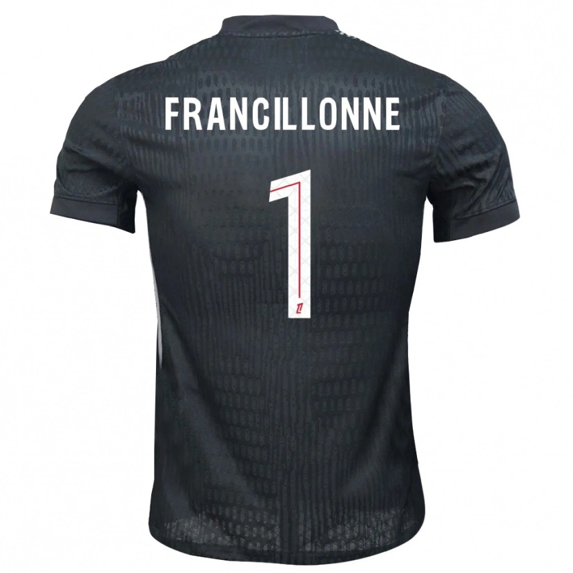 Danxen Enfant Bryan Francillonne #1 Maillot de Gardien Gris Foncé Noir 2025/26 T-shirt