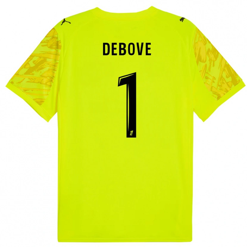 Danxen Enfant Maxime Debove #1 Maillot de Gardien Vert Fluo Jaune 2025/26 T-shirt