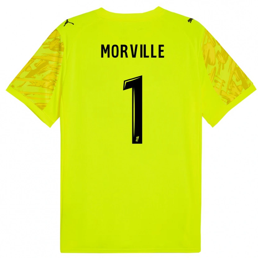 Danxen Enfant Matisse Morville #1 Maillot de Gardien Vert Fluo Jaune 2025/26 T-shirt