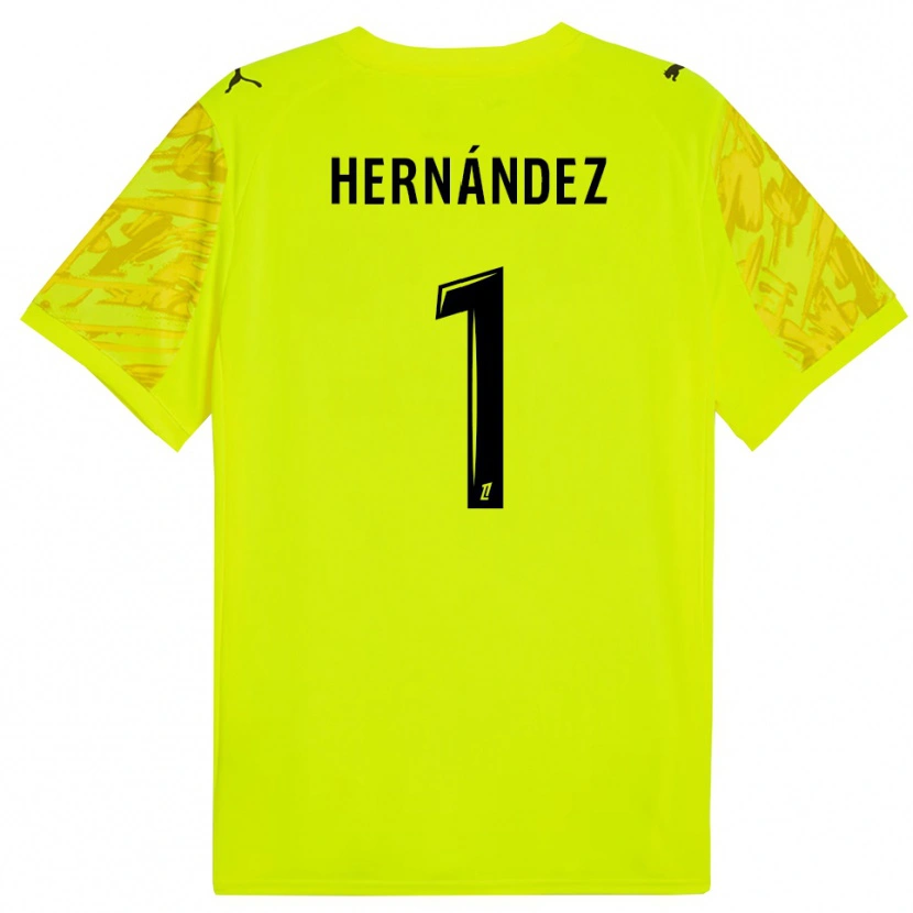 Danxen Enfant Melvin Hernández #1 Maillot de Gardien Vert Fluo Jaune 2025/26 T-shirt