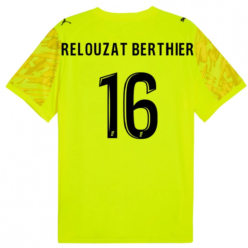 Danxen Enfant Maxime Relouzat Berthier #16 Maillot de Gardien Vert Fluo Jaune 2025/26 T-shirt