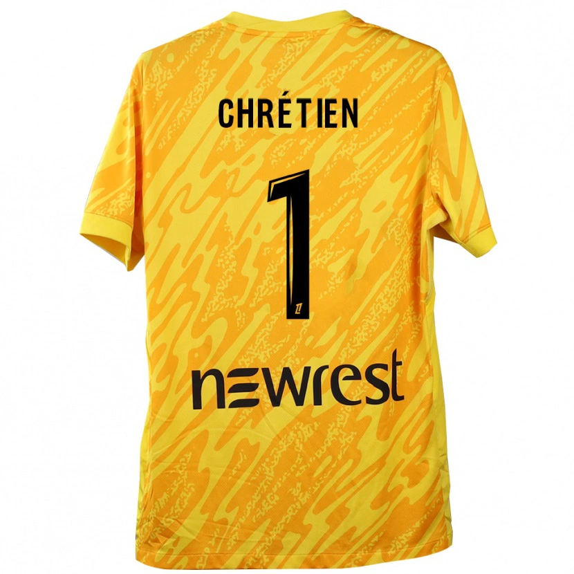 Danxen Enfant Jean-Pierre Chrétien #1 Maillot de Gardien Jaune Noir 2025/26 T-shirt