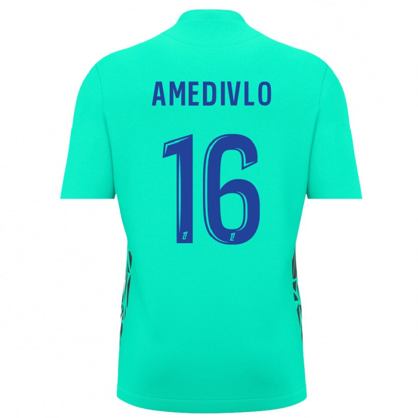 Danxen Enfant Rayann Amedivlo #16 Maillot de Gardien Bleu Aigue-Marine 2025/26 T-shirt