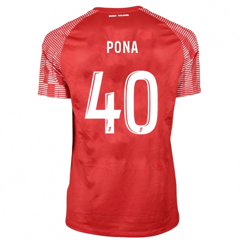 Danxen Enfant Oumar Pona #40 Maillot de Gardien Rouge Blanc 2025/26 T-shirt