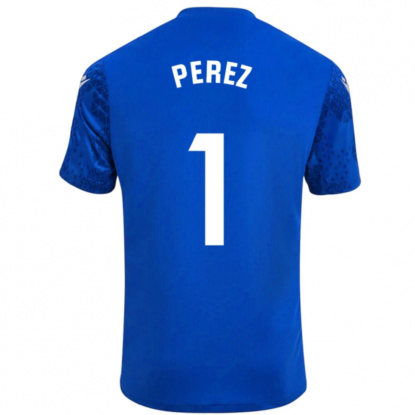 Danxen Enfant Fer Pérez #1 Maillot de Gardien Bleu Blanc 2025/26 T-shirt