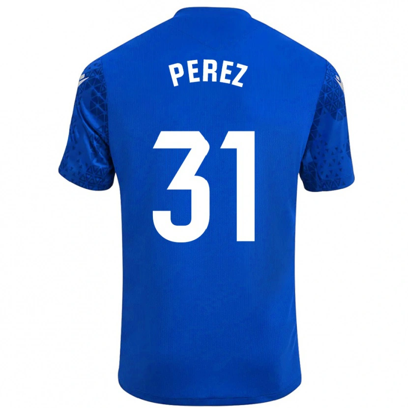 Danxen Enfant Ángel Pérez #31 Maillot de Gardien Bleu Blanc 2025/26 T-shirt