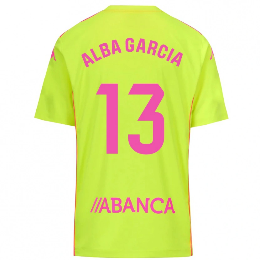 Danxen Enfant Lucía Alba García #13 Maillot de Gardien Jaune Vert 2025/26 T-shirt