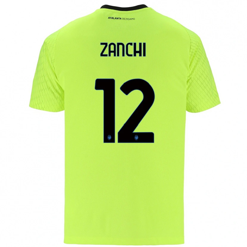 Danxen Enfant Edoardo Zanchi #12 Maillot de Gardien Vert Jaune Rouge 2025/26 T-shirt