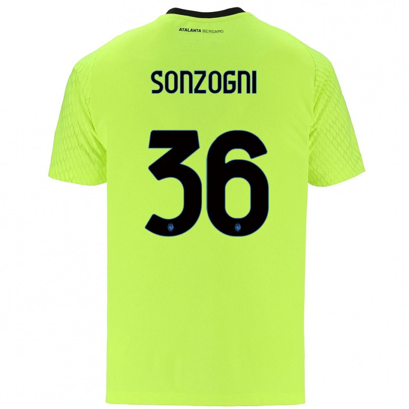 Danxen Enfant Mattia Sonzogni #36 Maillot de Gardien Vert Jaune Rouge 2025/26 T-shirt