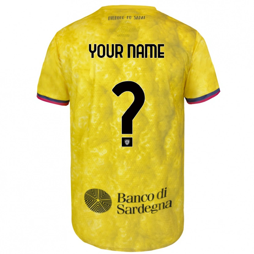 Danxen Enfant Cagliari Calcio Maillot de Gardien Jaune Noir 2025/26 T-shirt