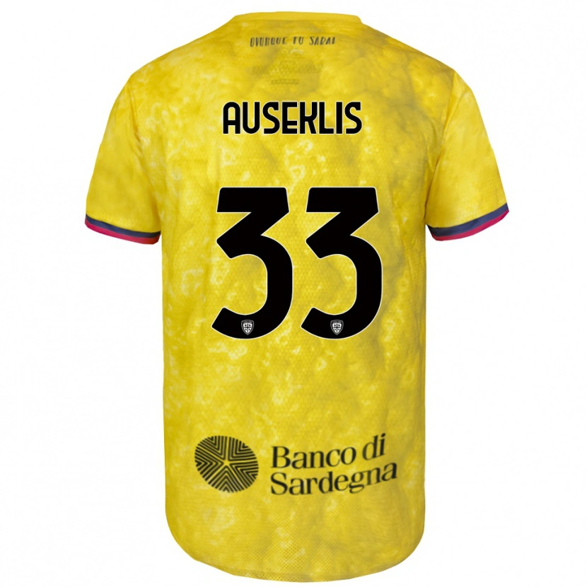Danxen Enfant Henrijs Auseklis #33 Maillot de Gardien Jaune Noir 2025/26 T-shirt