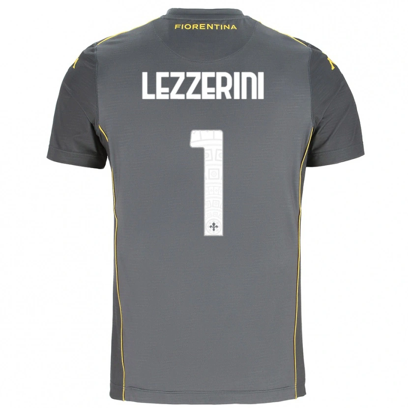 Danxen Enfant Luca Lezzerini #1 Maillot de Gardien Gris Foncé Jaune 2025/26 T-shirt