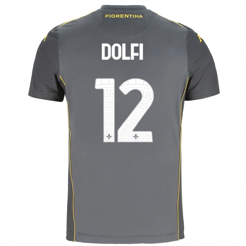 Danxen Enfant Brando Dolfi #12 Maillot de Gardien Gris Foncé Jaune 2025/26 T-shirt