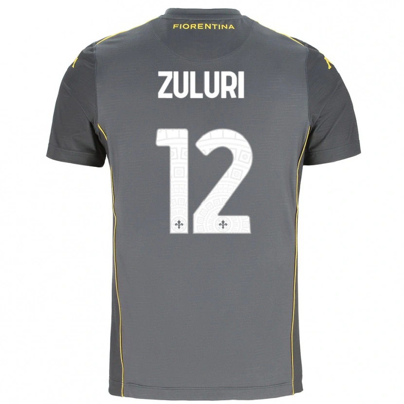Danxen Enfant Athena Zuluri #12 Maillot de Gardien Gris Foncé Jaune 2025/26 T-shirt