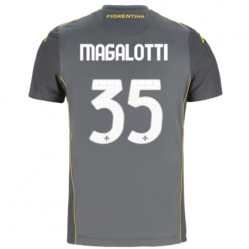 Danxen Enfant Mattia Magalotti #35 Maillot de Gardien Gris Foncé Jaune 2025/26 T-shirt