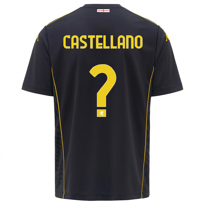 Danxen Enfant Cristiano Castellano #0 Maillot de Gardien Noir Jaune 2025/26 T-shirt