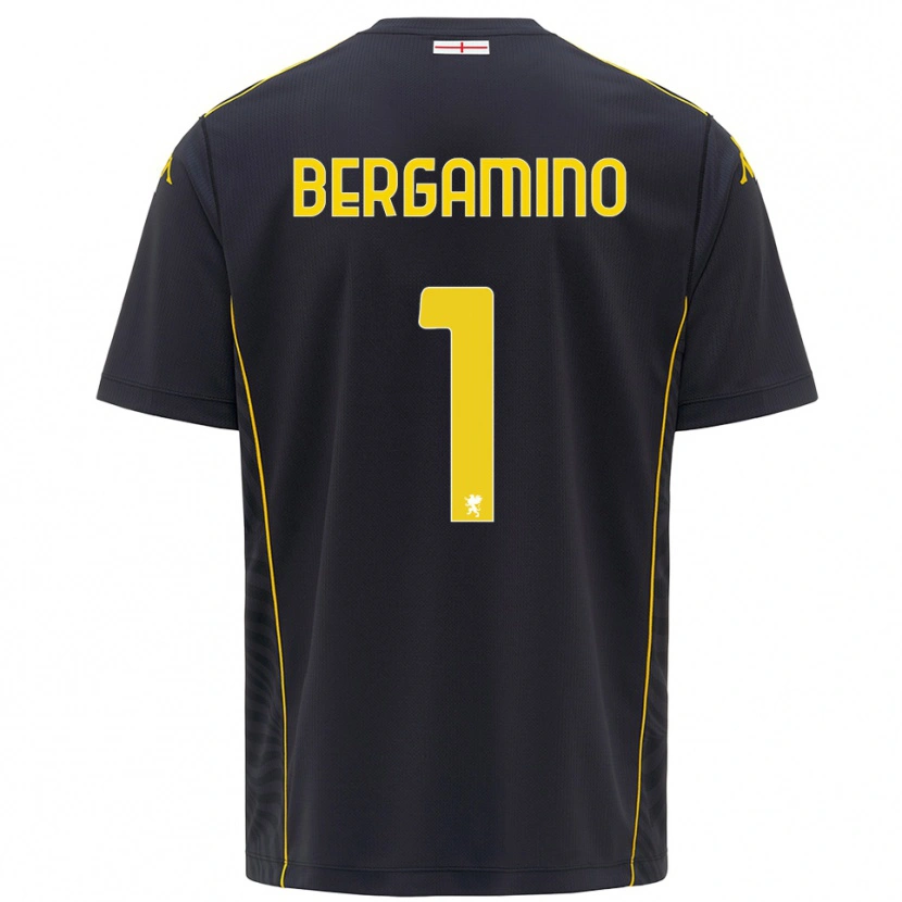 Danxen Enfant Giovanni Bergamino #1 Maillot de Gardien Noir Jaune 2025/26 T-shirt