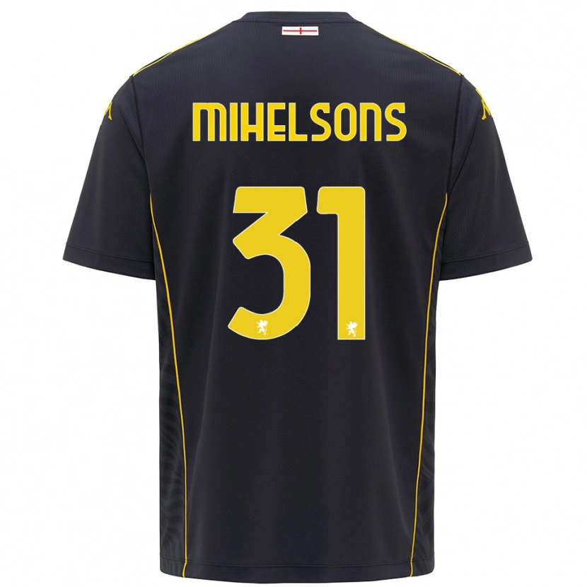Danxen Enfant Rendijs Mihelsons #31 Maillot de Gardien Noir Jaune 2025/26 T-shirt