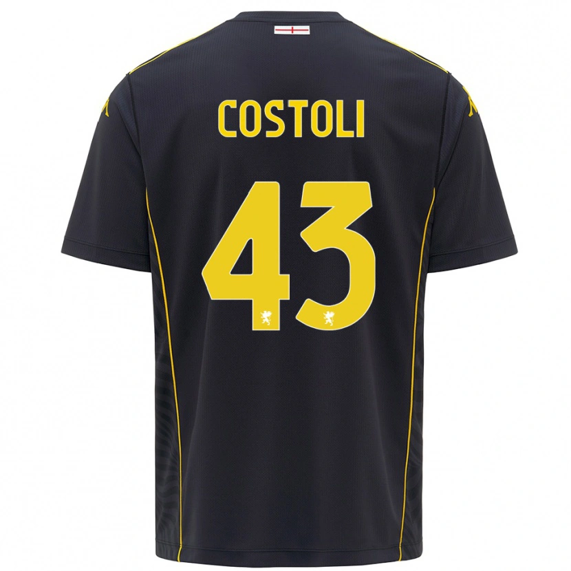Danxen Enfant Lorenzo Costoli #43 Maillot de Gardien Noir Jaune 2025/26 T-shirt