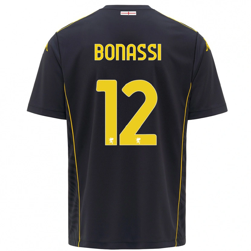 Danxen Enfant Lorenzo Bonassi #12 Maillot de Gardien Noir Jaune 2025/26 T-shirt