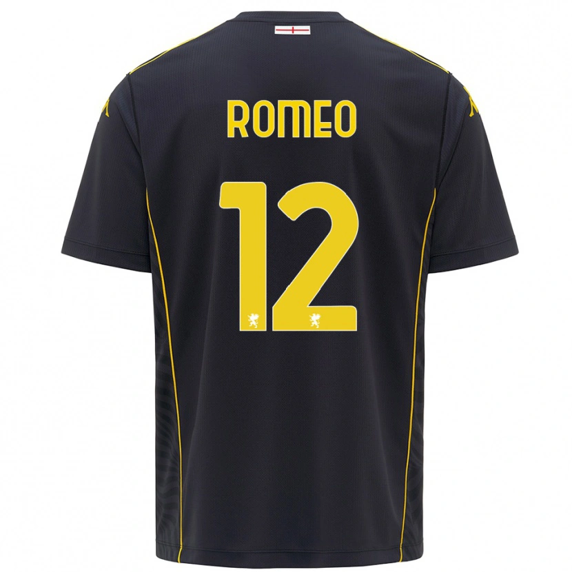 Danxen Enfant Emanuele Romeo #12 Maillot de Gardien Noir Jaune 2025/26 T-shirt