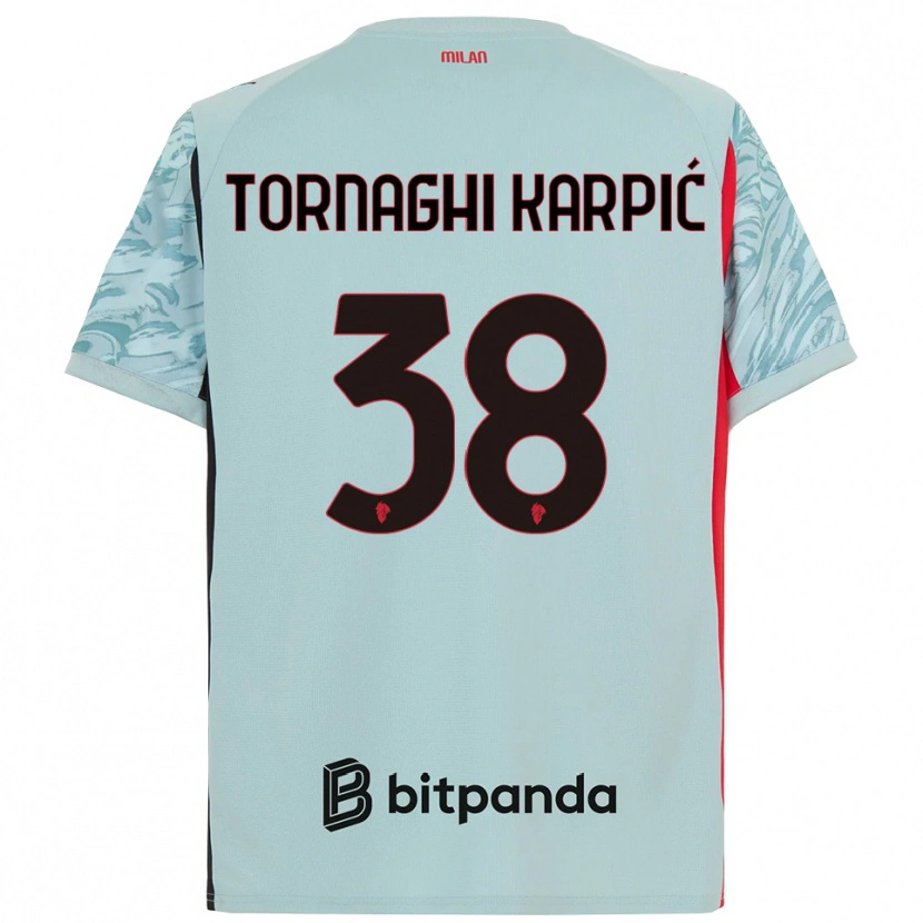 Danxen Enfant Lavinia Tornaghi Karpić #38 Maillot de Gardien Bleu Clair Rouge 2025/26 T-shirt