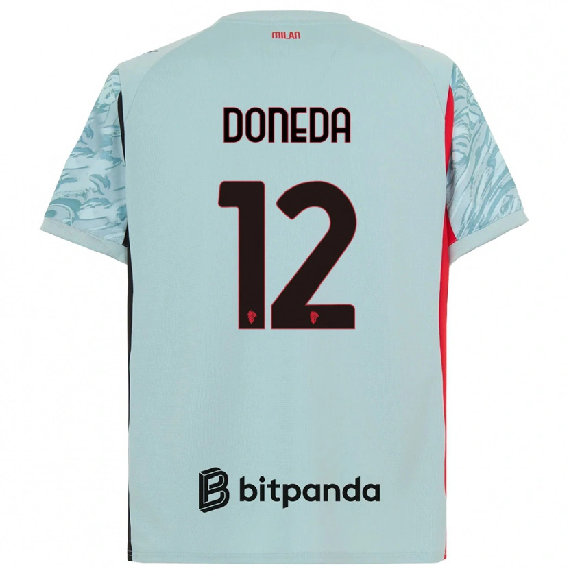 Danxen Enfant Paolo Doneda #12 Maillot de Gardien Bleu Clair Rouge 2025/26 T-shirt