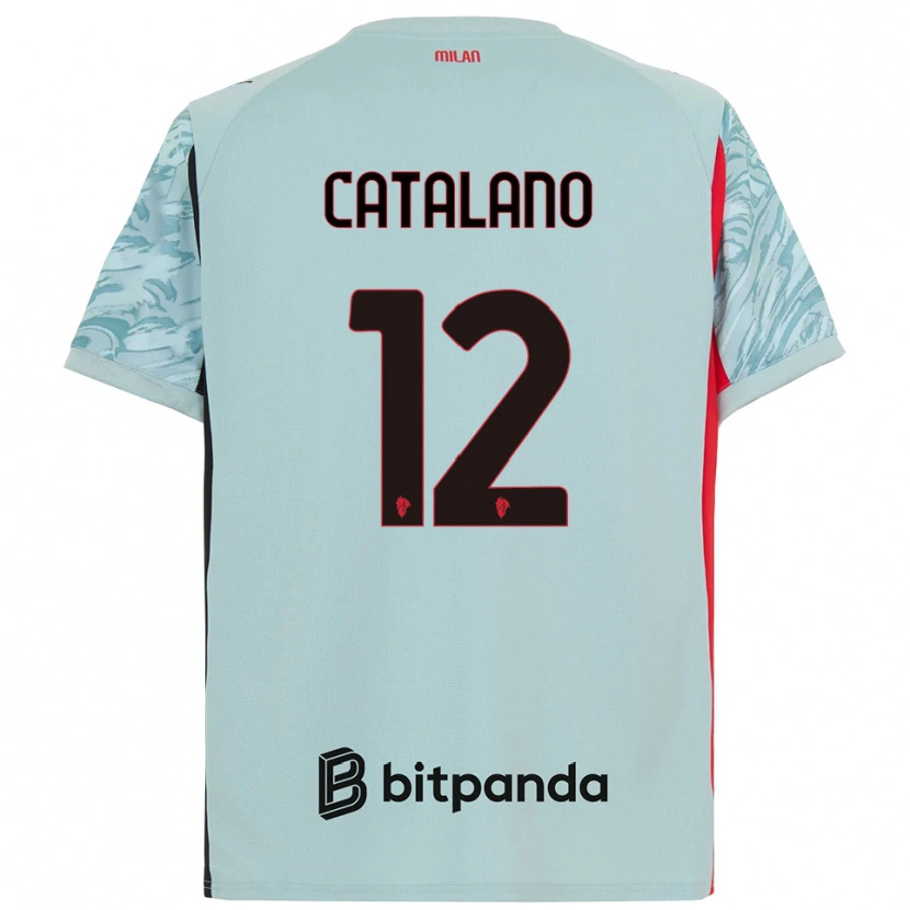 Danxen Enfant Alessio Catalano #12 Maillot de Gardien Bleu Clair Rouge 2025/26 T-shirt