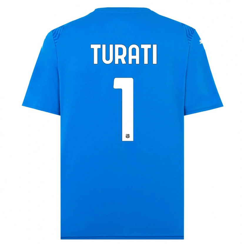 Danxen Enfant Stefano Turati #1 Maillot de Gardien Bleu Blanc 2025/26 T-shirt