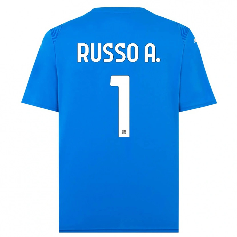 Danxen Enfant Alessandro Russo #1 Maillot de Gardien Bleu Blanc 2025/26 T-shirt