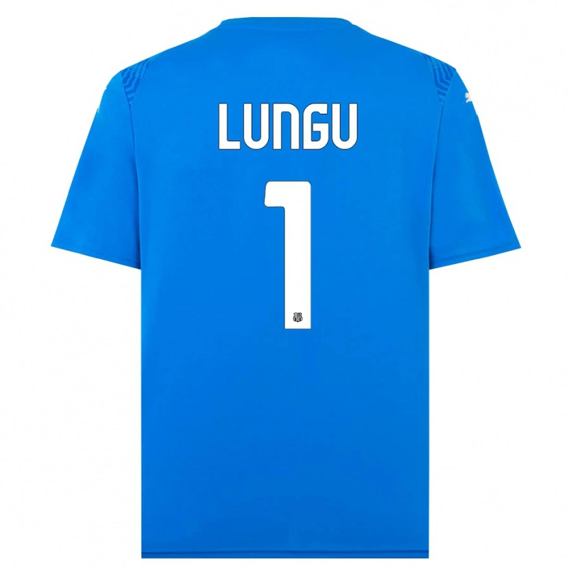 Danxen Enfant Luca Lungu #1 Maillot de Gardien Bleu Blanc 2025/26 T-shirt